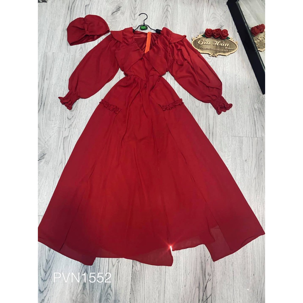 Đầm maxi có nón - đỏ | BigBuy360 - bigbuy360.vn