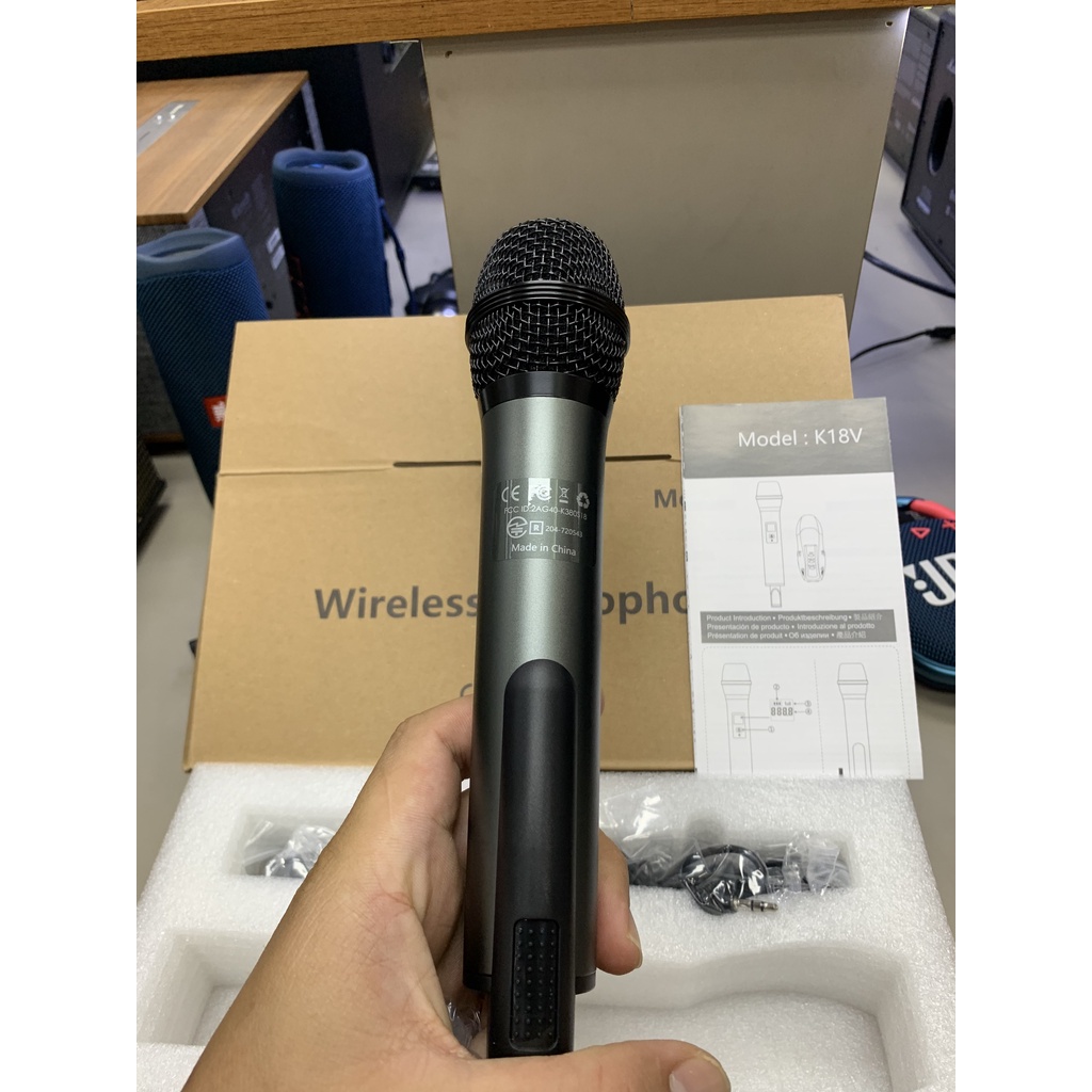 Micro Karaoke không dây Excelvan K18V, 01 mic, VHF, Bảo hành 12 tháng chính hãng.
