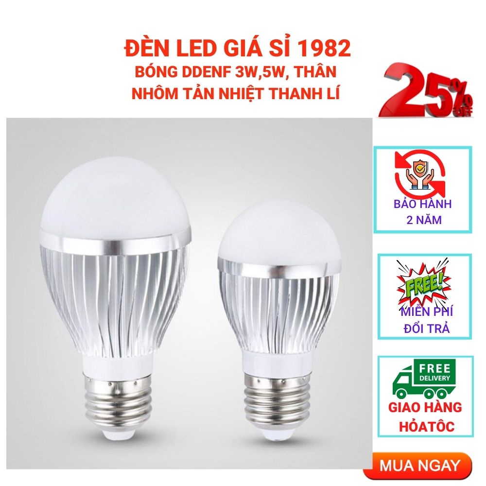 Bóng Đèn Led 5w Giá Siêu Rẻ, Bóng Búp Tròn Nhôm Tản Nhiệt Siêu Bền [ Ảnh Thật]