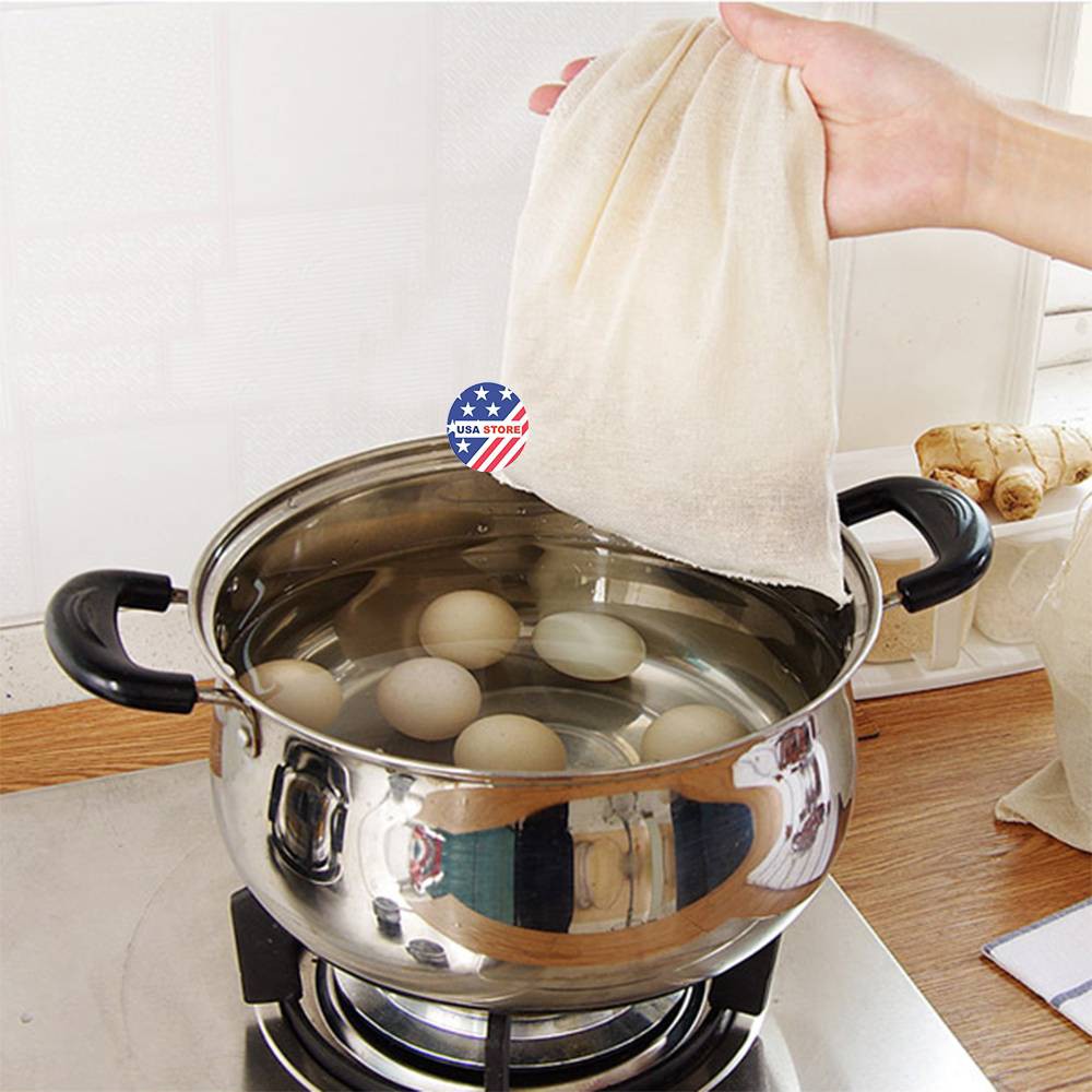 Túi Vải Cotton Lọc Trà - Túi Dây Rút Sợi Đan Đủ Size To Nhỏ - Đồ Lọc Trà Sữa - Nấu Thuốc Bắc -Hầm Xương