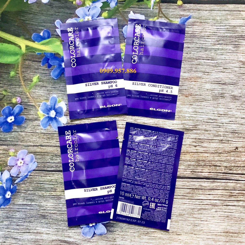 DẦU GỘI TÍM KHỬ VÀNG gói 10ml - ELGON SILVER SHAMPOO 10ML