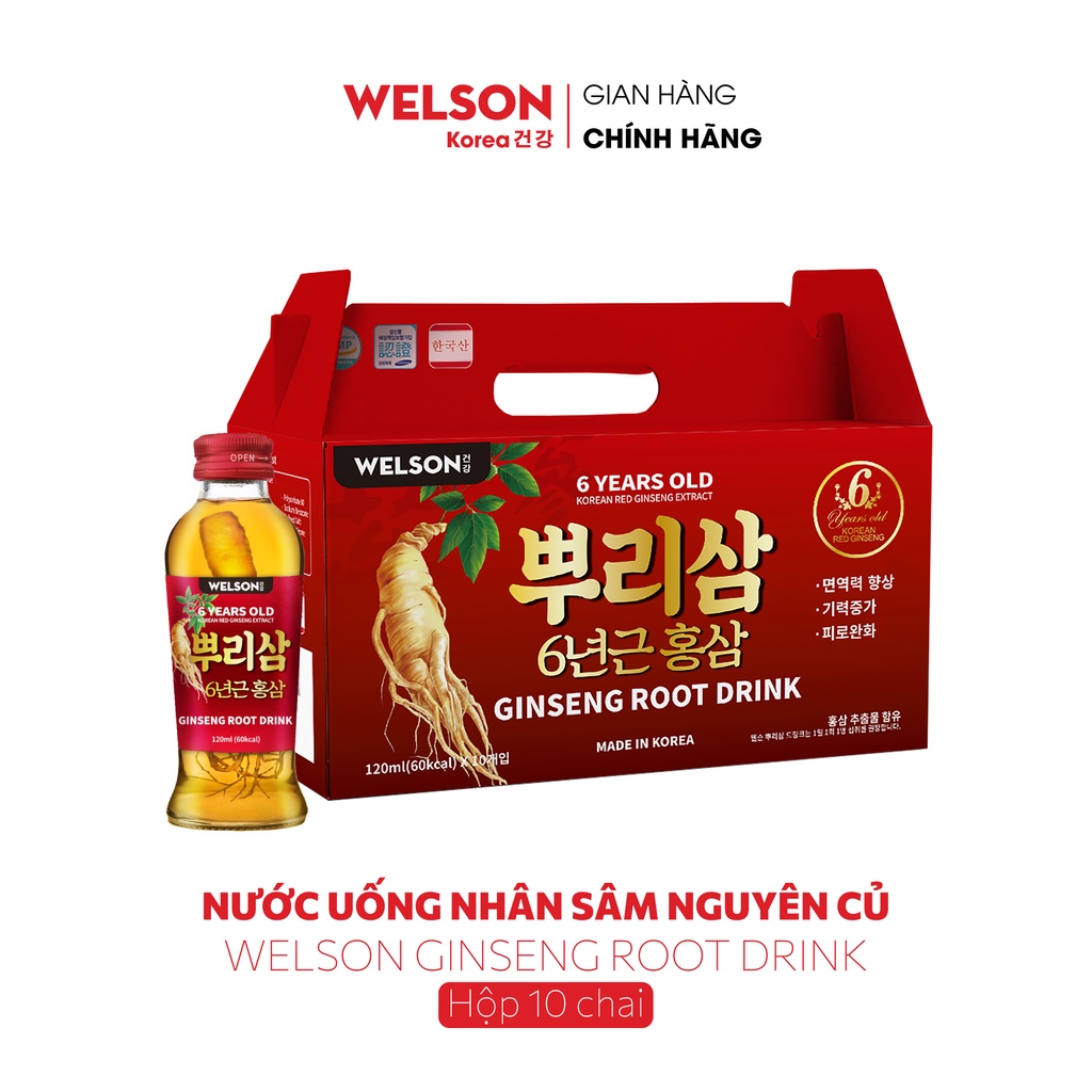 Nước uống Nhân Sâm Nguyên Củ Welson Ginseng Root Drink chai 120ml