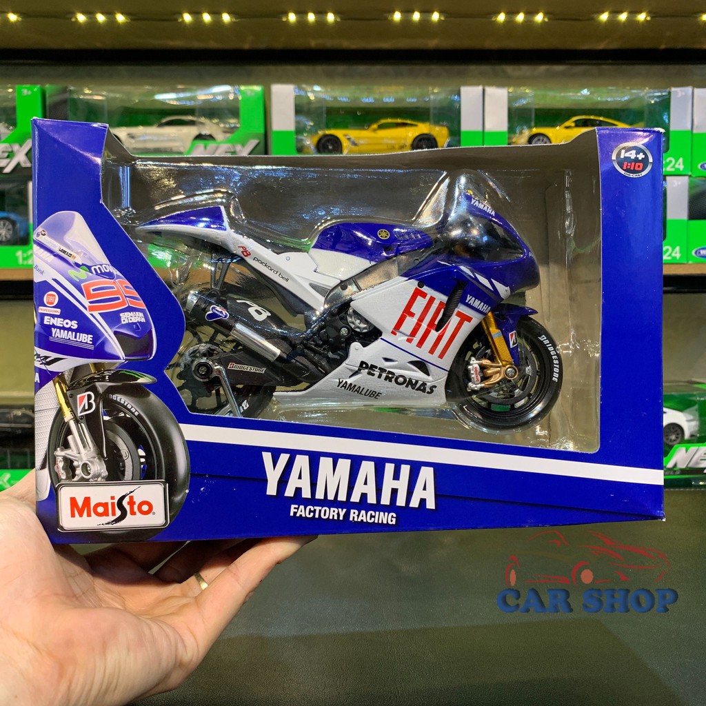 Mô Hình Xe Moto GP YAMAHA FIAT 2009 Tỉ lệ 1:10 Hãng Maisto có ben nâng