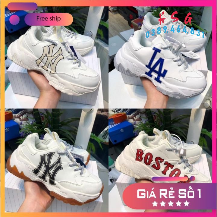 Giày sneaker MLB đế tách đủ mẫu boston, la, ny vàng, ny đế nâu da cao cấp full size nam nữ bản chuẩn (36-43)