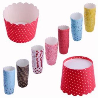Bộ 50 chén giấy lót nướng bánh cupcake cứng đáy 5cm