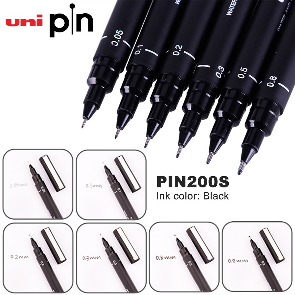 Bút line đi nét Uni pin, màu Black