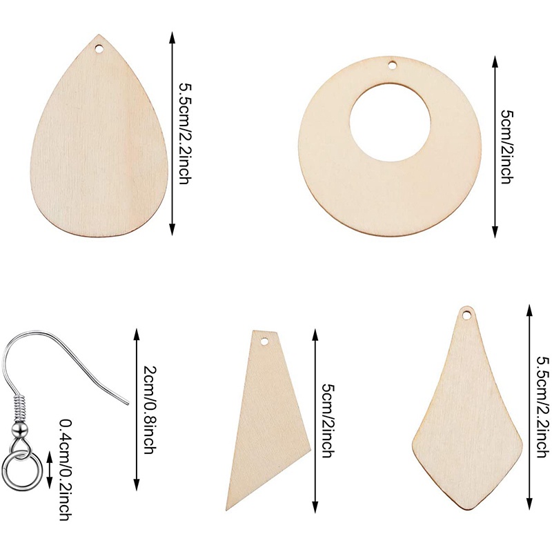 Bộ 120 Mặt Gỗ Tự Làm Trang Sức Với 120 Móc