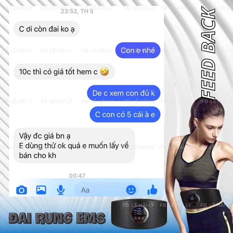 Đai Rung Giảm Mỡ Thon Gọn Bụng EMS Smart Slimming Belt Nhật Bản