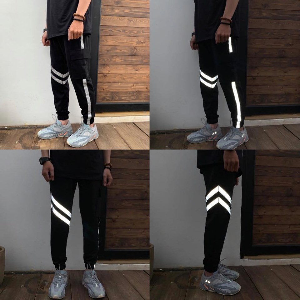 Quần jogger unisex nam nữ thể thao phản quang 2 sọc siêu co giãn tập gym | HD2000 | BigBuy360 - bigbuy360.vn