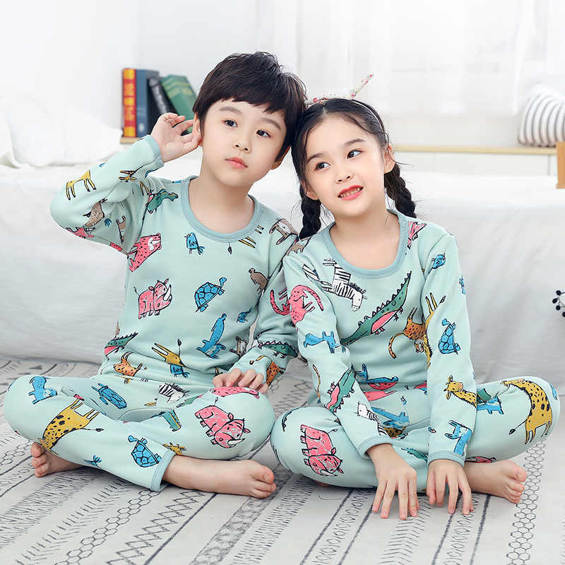 Bộ đồ ngủ chất liệu dày giữ ấm cho bé trai và bé gái phù hợp vào mùa đông