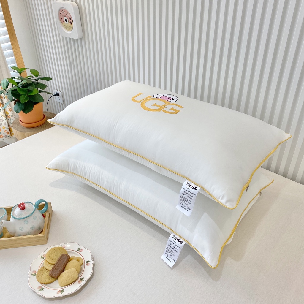 Gối Đầu, Ruột gối đầu UGG cao cấp mềm mại êm ái giúp ngủ ngon tạo cảm giác thoải mái khi ngủ kích thước 50x70cm( 2 cái)