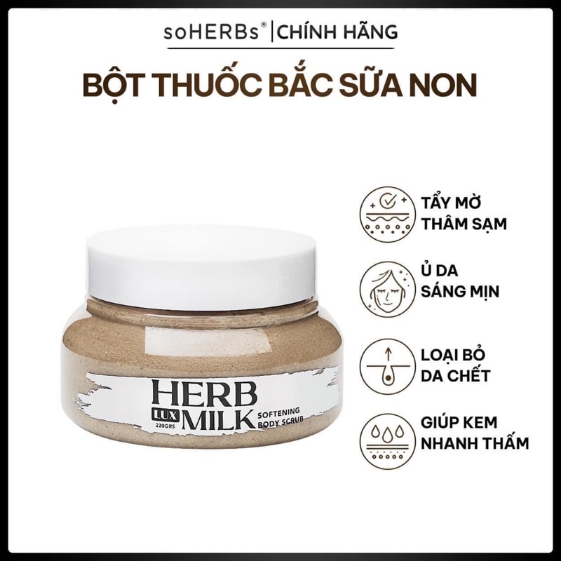 Tẩy tế bào chết Thuốc Bắc Mix Sữa Non