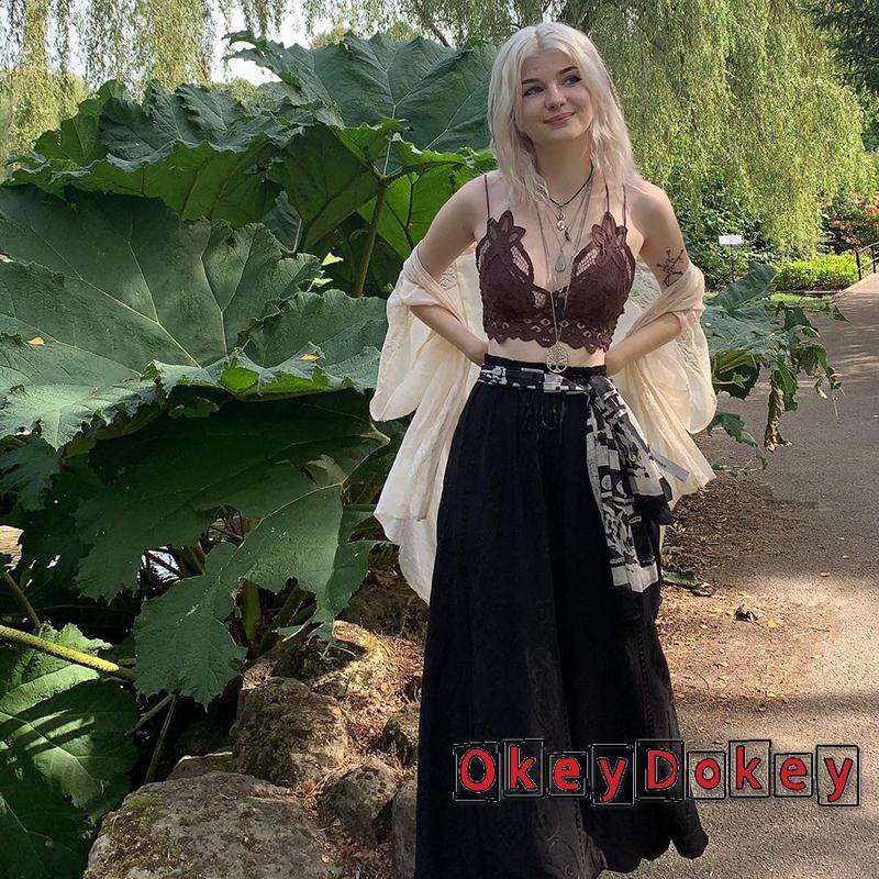 Áo Hai Dây Cổ Chữ V Hở Rốn Màu Trơn Phối Ren Gợi Cảm Thời Trang Cho Nữ