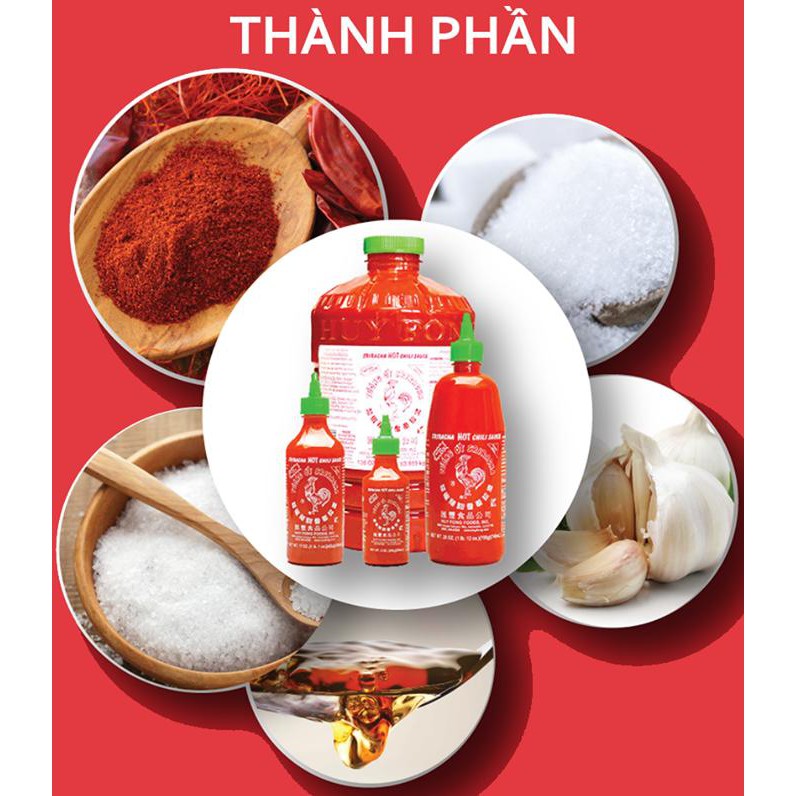 HÀNG MỸ-Tương ớt con gà Sriracha xay nhuyễn - 0 CALO