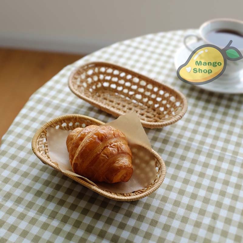 Giỏ mây xinh xắn ( Khay đan mây đựng đồ decor chụp ảnh )