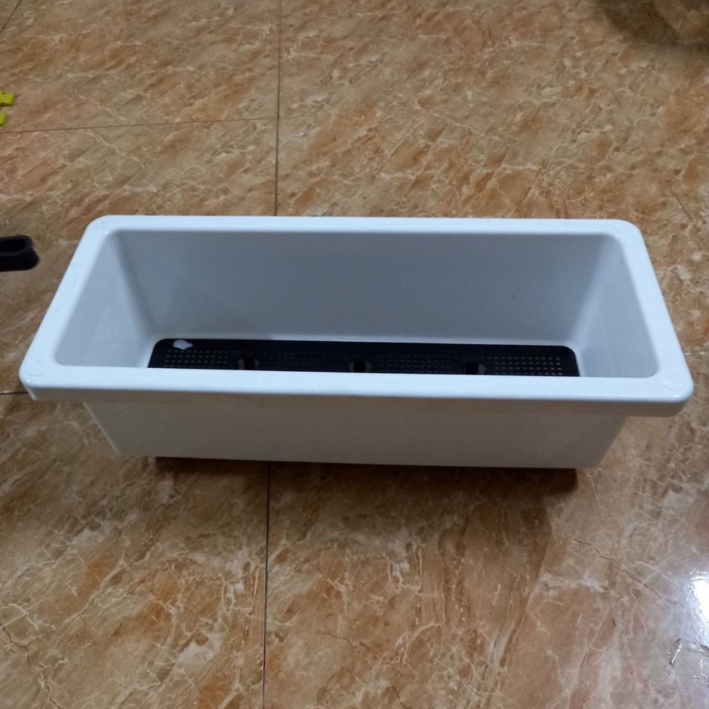 combo 6 chậu nhựa dài 67cm + 3 chậu dài 48cm, 3 bộ vườn tường màu đen