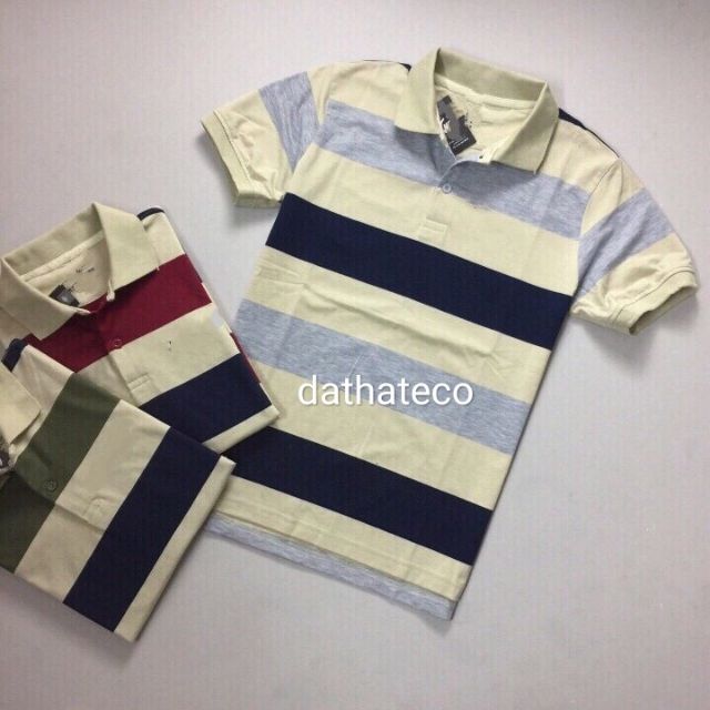 [BÁN LẺ GIÁ SỈ] [FREE SHIP TỪ 99K] Áo thun nam ngắn tay cổ bẻ sọc ngang | BigBuy360 - bigbuy360.vn