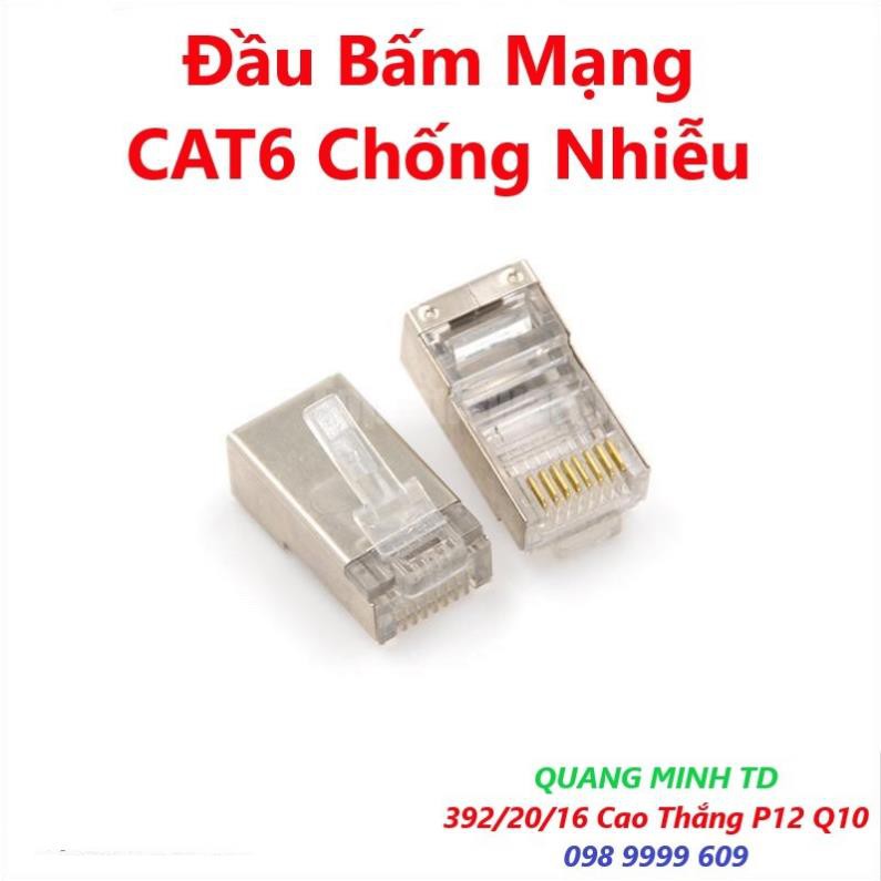 Đầu bấm dây cáp mạng RJ45 CAT5, 6 Chống nhiễu (bán lẻ từng hạt)