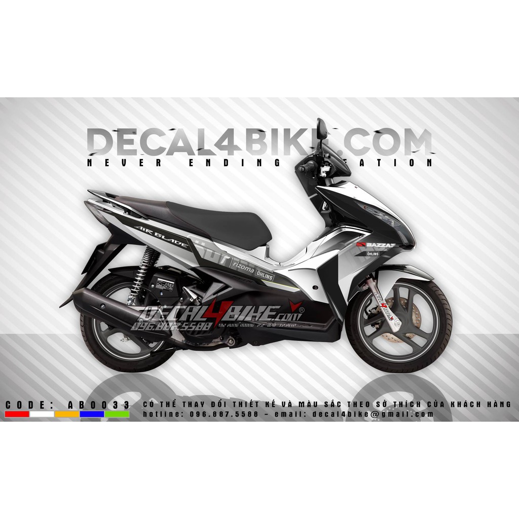 [D4B-Tem chuẩn xịn] Tem trùm xe Air Blade 125 0033