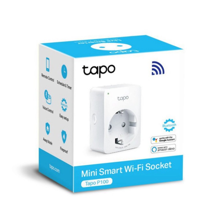 TP-Link Tapo P100 Ổ Cắm Điện Wifi Thông Minh - Hẹn giờ tắt mở, điều khiển qua app Tapo - Tương thích Google Assistant Sh