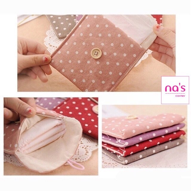 Ví mini đựng hàng ngày đèn đỏ, khăn giấy