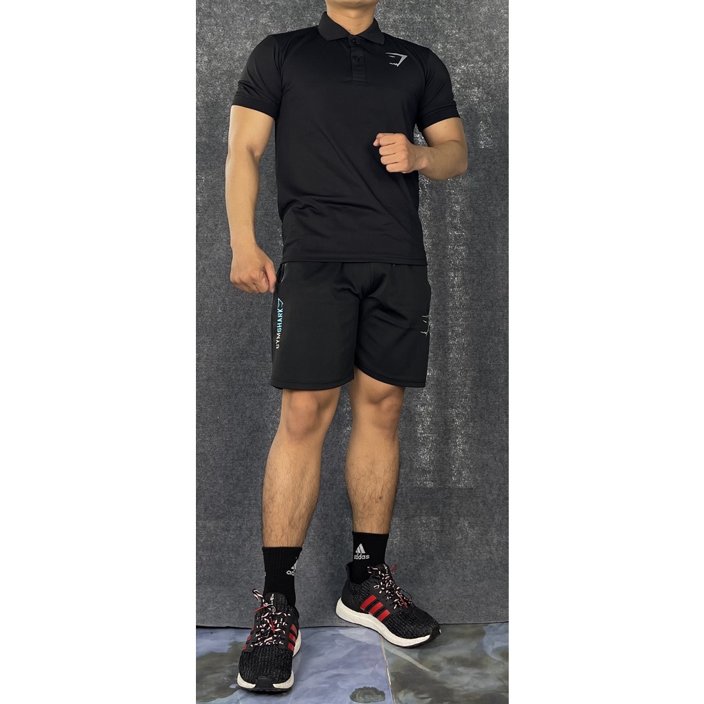 Bộ đồ nam tập gym DO GYM SHOP set áo polo, quần short nam thể thao