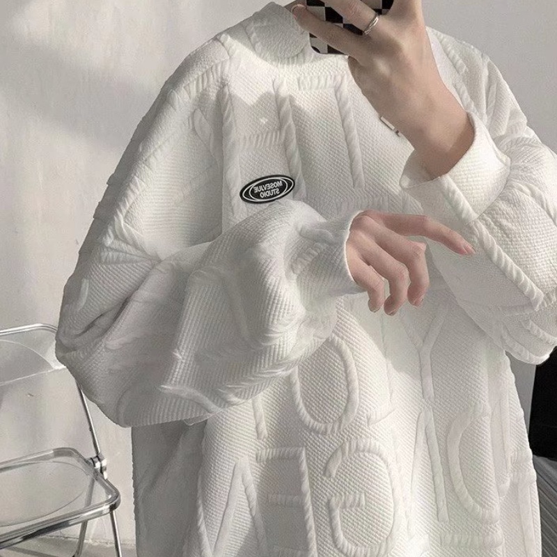 ✦AFFLIGA✦ Áo Sweater Cổ Tròn Không Mũ Trùm Kiểu Hàn Quốc Thời Trang Xuân Thu 3 Màu Tùy Chọn