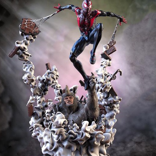 Tượng Sinister Six VS Spider Man Miles_Morales Marvel Bằng Chất Liệu Nhựa Resin - Cao 22 cm