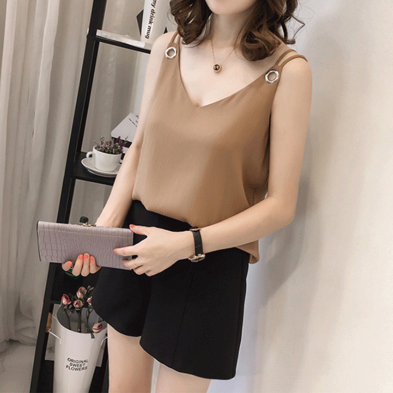 Áo voan tank top 2 dây thời trang hè