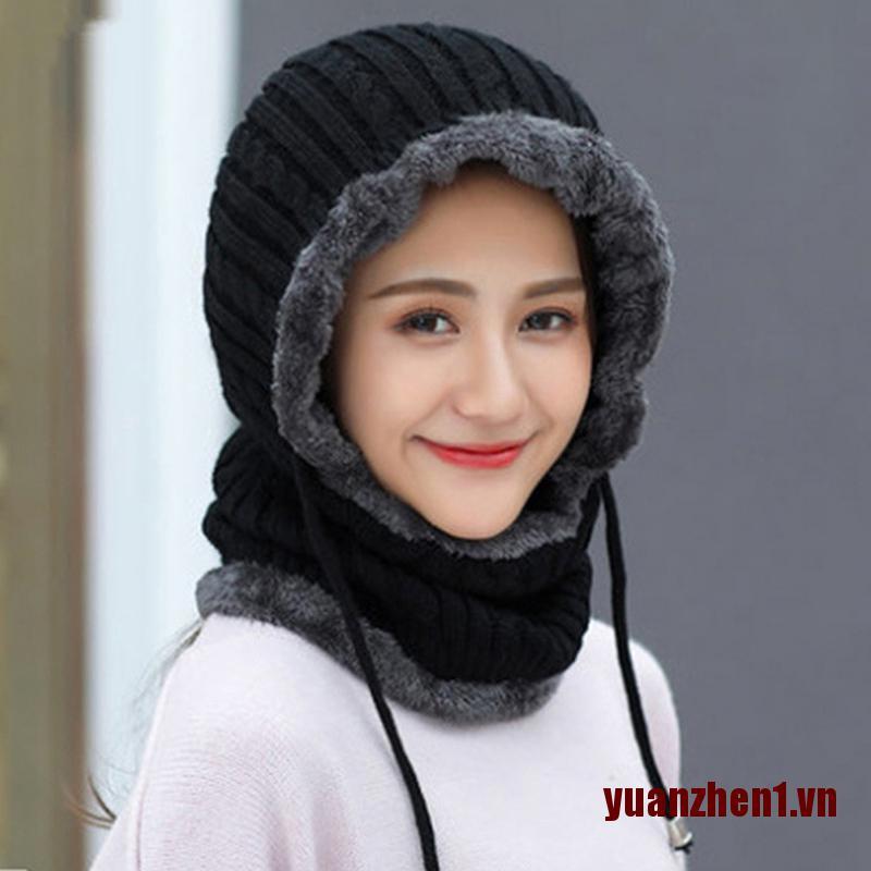 [Yuanzhen1] Set Mũ beanie Và Khăn Choàng Cổ Mùa Đông Cho Nữ