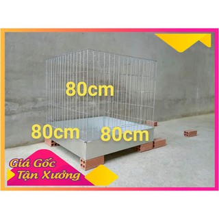 Bộ lồng gà 80*80*80 cửa kéo ( gồm lồng kẽm và khay tôn)