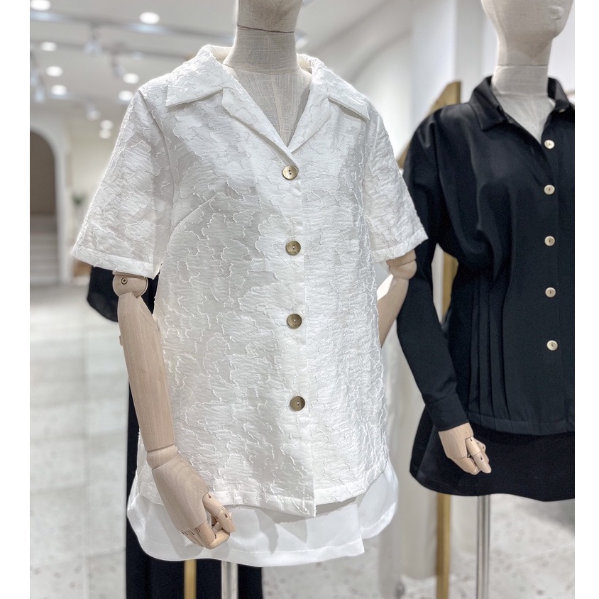 Áo sơmi tay ngắn họa tiết vân mây ,  Peace House Clothing