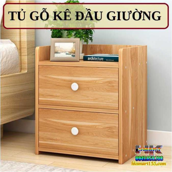 [Freeship hàng cao cấp 502] Tủ Đầu Giường, Kệ Tủ Đầu Giường Gỗ Ép MDF 2 Ngăn Kéo, Nhỏ Gọn Siêu Tiện Dụng