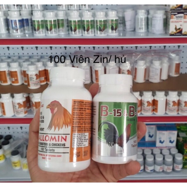 COMBO Gallomin + B15&B12 Thuố.c nuôi gà chế độ đá HỦ 100 VIÊN