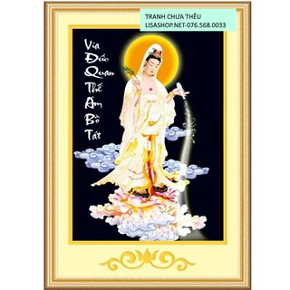 Tranh thêu chữ thập PHẬT QUAN ÂM 53559 (58x78cm) chưa thêu