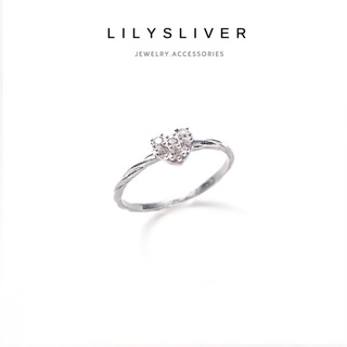 Nhẫn bạc tim xoắn chất liệu bạc ta - Lily
