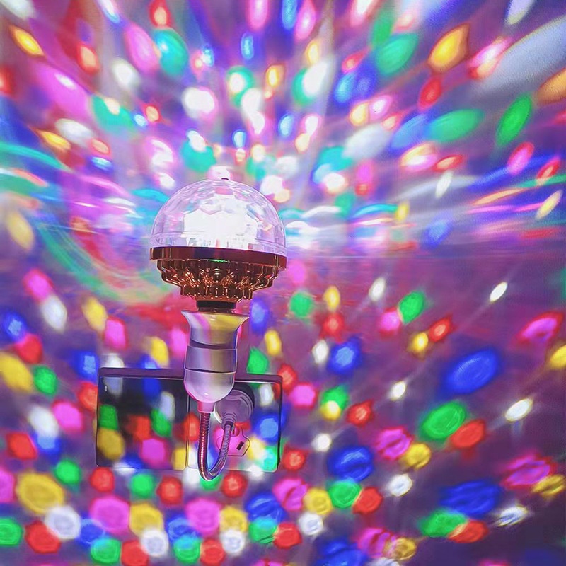 Bóng đèn xoay LED RGB nhiều màu thay đổi theo tiếng nhạc trang trí nhà cửa/ tiệc sinh nhật