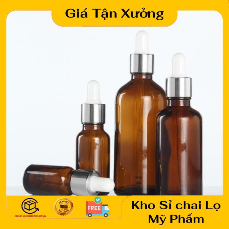 Lọ Chiết Serum ❤ TRÙM SỈ ❤ Lọ đựng tinh dầu 5ml,10ml Dày bóp giọt Khoen Bạc , lọ chiết serum , phụ kiện du lịch