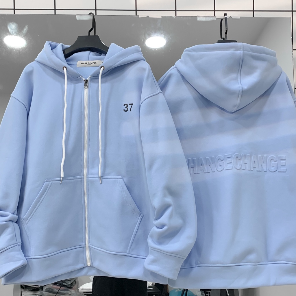 Áo Khoác Hoodie Form Rộng Phối Zip Unisex 37 Vải Nỉ Bông Dày Dặn Chữ Dập Nổi - Tuni Store | BigBuy360 - bigbuy360.vn