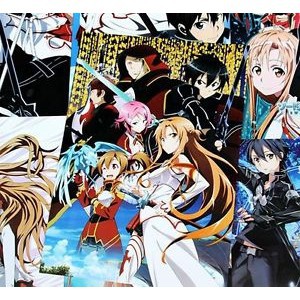 Set 8 Tấm Áp Phích In Hình Nhân Vật Anime Sword Art Online