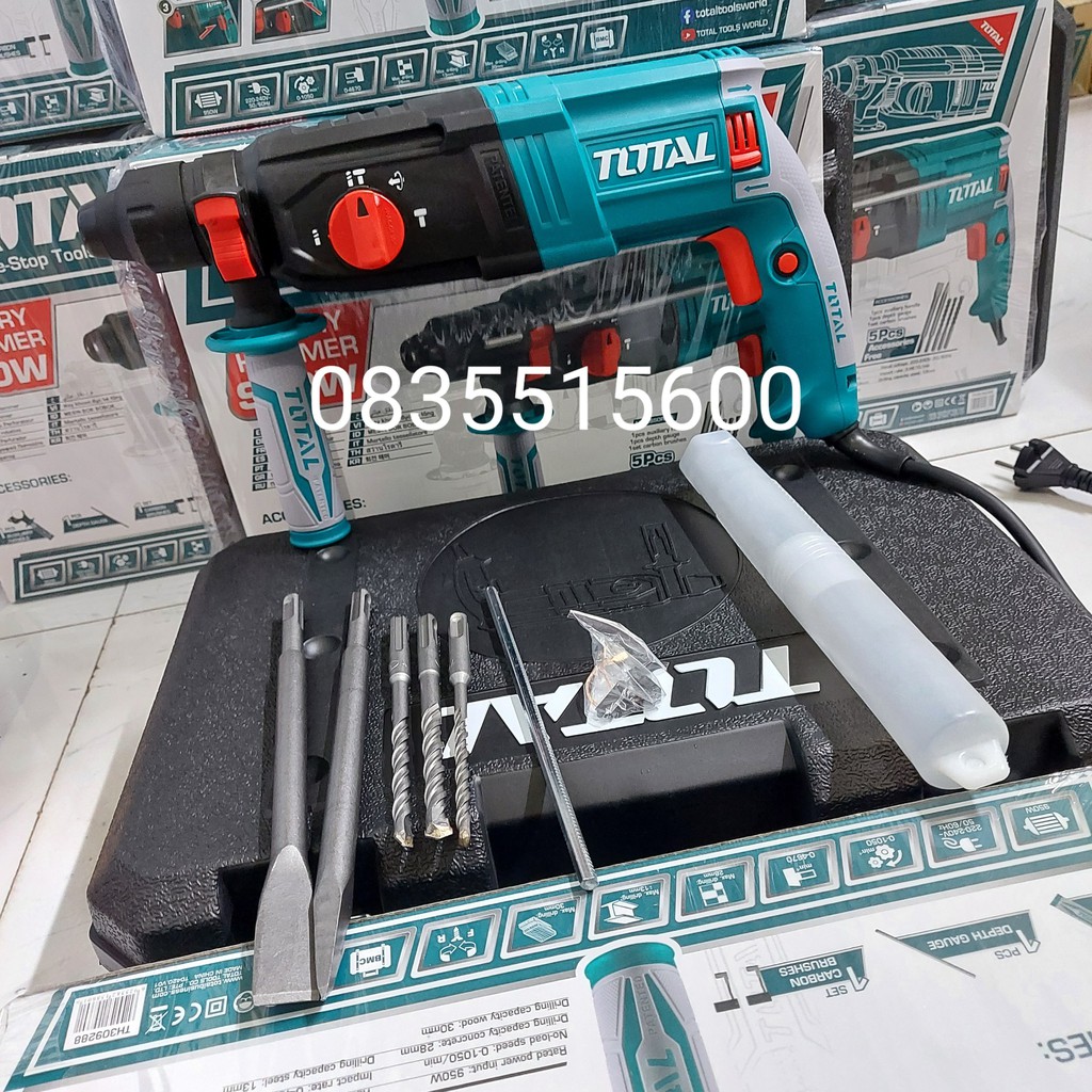 MÁY KHOAN BÊ TÔNG 950W TOTAL TH309288  MÁY KHOAN BA CHỨC NĂNG TOTAL  KHOAN CÔNG TRÌNH