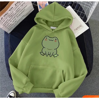 Áo hoodies ếch xanh chất nỉ bông phom rộng