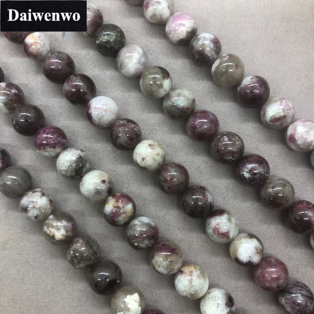Đá Tự Nhiên 5A Đầy Màu Sắc Plum Tourmaline Hạt 6 / 8 / 10mm DIY Cho Vòng Tay