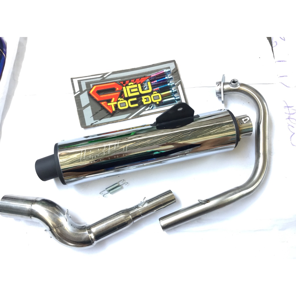 Pô Tăng CBR ĐẦU INOX 304 - FULL CỔ CONG 2 KHÚC Lắp CHO Xe Exciter 135, exciter 150, winer, sonic, raider fi, satria, gsx