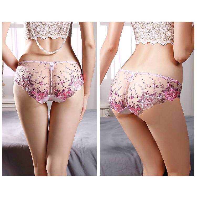Quần lót ren trùm mông thêu hoa gợi cảm, quyến rũ -ĐƯỢC CHỌN MÀU