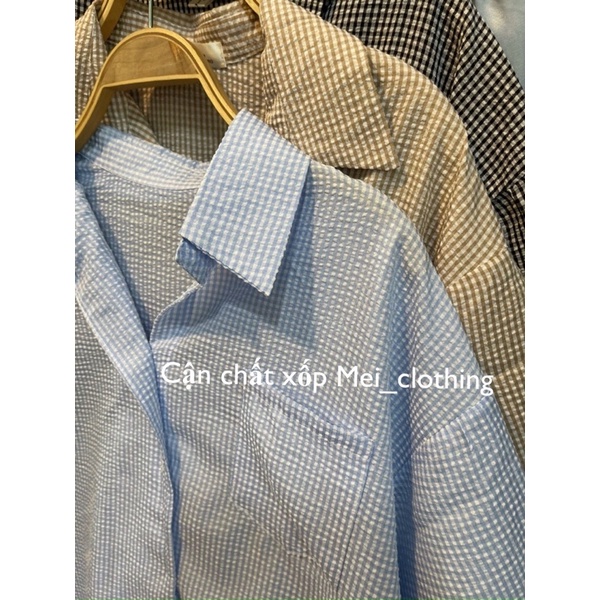 [Ảnh thật/video] Áo sơmi cộc tay vạt lệch chất xốp mát mẻ/ sơ mi nữ không có khuy