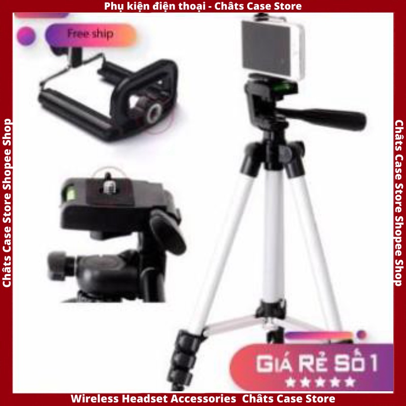 Tripod Giá Đỡ Điện Thoại ⚡ FREESHIP ⚡ Giá Đỡ Chụp Ảnh Điện Thoại Tripod 3 Chân 3110 Tặng Kèm 1 Kẹp Điện Thoại