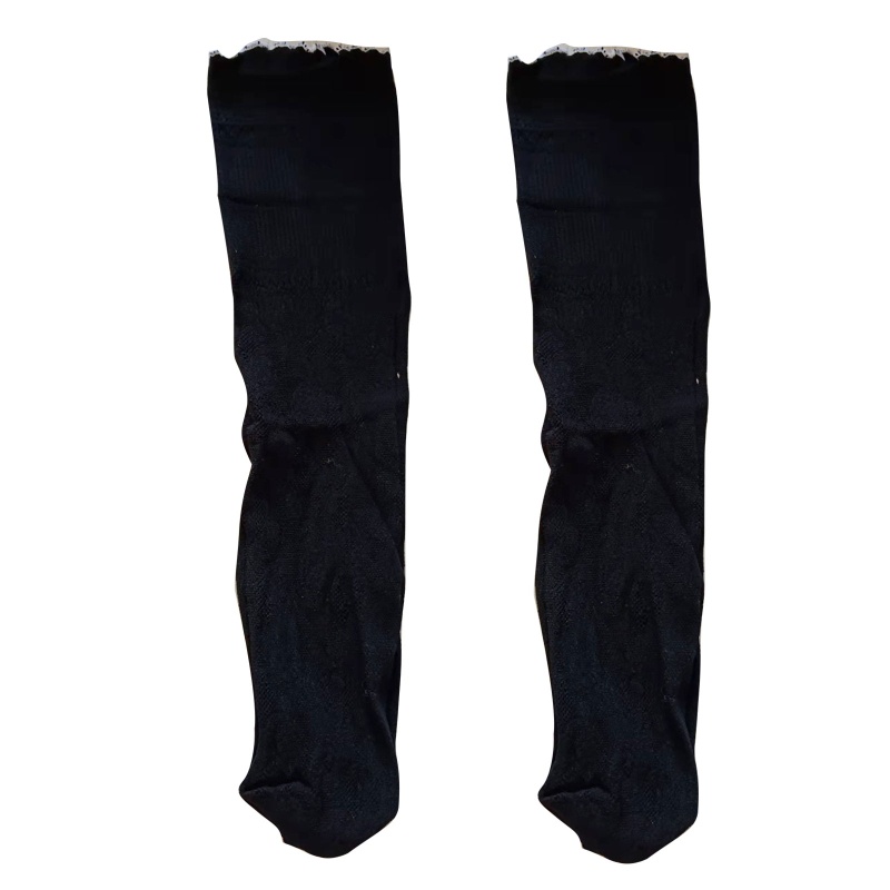 Xiangbao Vớ Cao Tới Bắp Chân Phối Ren Hoa Rỗng Viền Diềm Xếp Nếp Màu Sắc Tương Phản Cổ Điển Ngọt Ngào