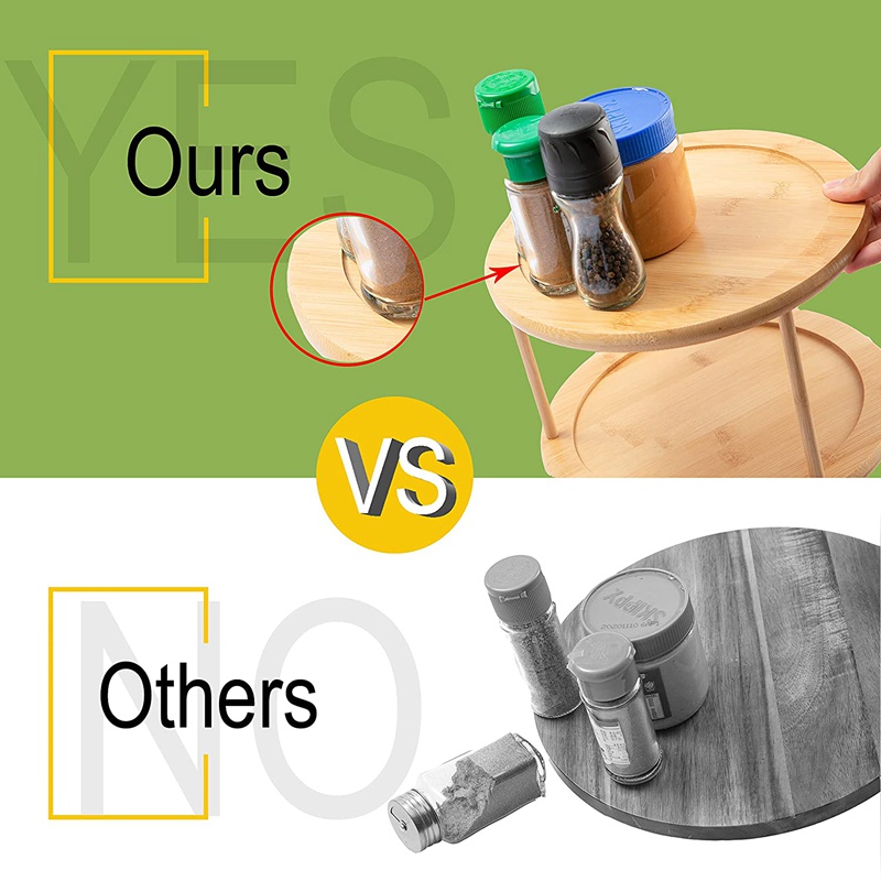 Kệ Đựng Gia Vị 2 Tầng Xoay 360 Độ Tiện Dụng Cho Nhà Bếp