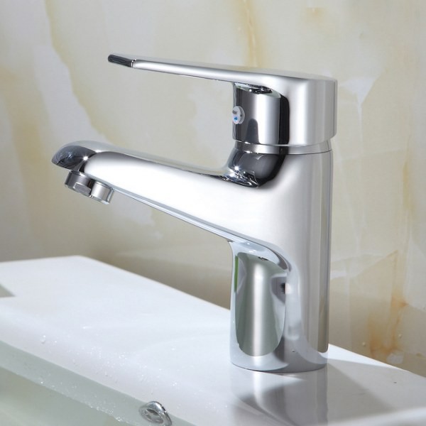 Vòi Lavabo nóng lạnh (trụ tròn to) Hợp kim - Hàng Cao cấp ITALIA (Kèm đôi dây cấp nước)